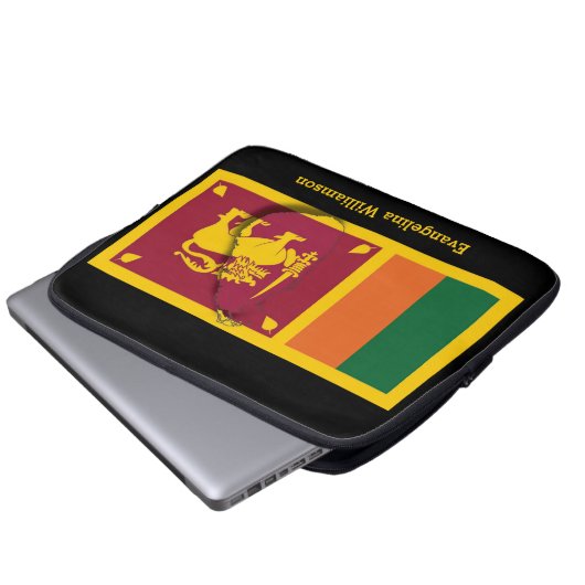 Aangepaste vlag voor BLACk Sri Lanka Laptop Sleeve (Voorkant onderkant)