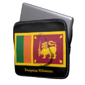 Aangepaste vlag voor BLACk Sri Lanka Laptop Sleeve (Voorkant Links)