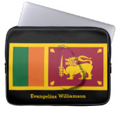 Aangepaste vlag voor BLACk Sri Lanka Laptop Sleeve (Voorkant)