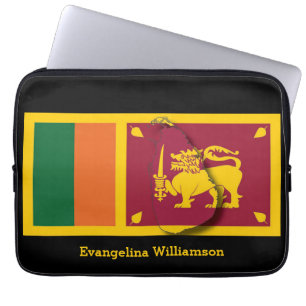 Aangepaste vlag voor BLACk Sri Lanka Laptop Sleeve