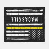 Aangepaste vlag voor verzender Thin Yellow Line Fleece Deken (Voorkant (Horizontaal))