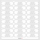 Aangepaste vlakke afgeronde hoeken Adresetiketten Sticker (Vel)