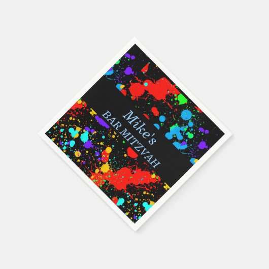 Aangepaste vleermuis / bar mitswa, verfspetter servetten (Hoek)