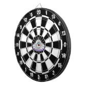 Aangepaste Vliegende Schotel op Zwart & Wit Dartbord (Voorkant Rechts)