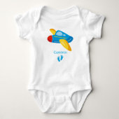 Aangepaste vliegtuignaam Baby Cute Baby Boy Romper (Voorkant)