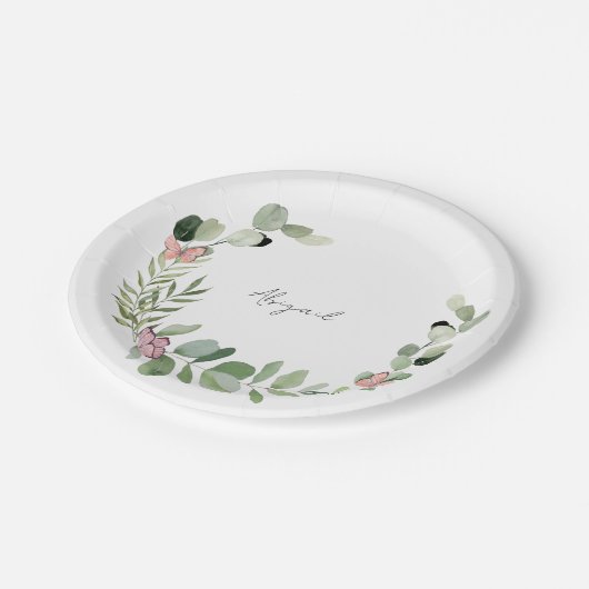 Aangepaste vlinder Baby shower Papieren Bordje (Gekanteld)