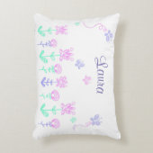 Aangepaste vlinder en ventilatorroze en Paars Decoratief Kussen (Voorkant(Verticaal))