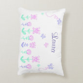 Aangepaste vlinder en ventilatorroze en Paars Decoratief Kussen (Achterkant (Verticaal))