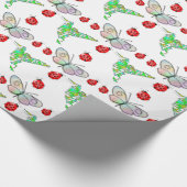 Aangepaste vlinder, Hummingbird en Ladybug Pattern Cadeaupapier (Hoek)