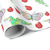 Aangepaste vlinder, Hummingbird en Ladybug Pattern Cadeaupapier (Rol Hoek)