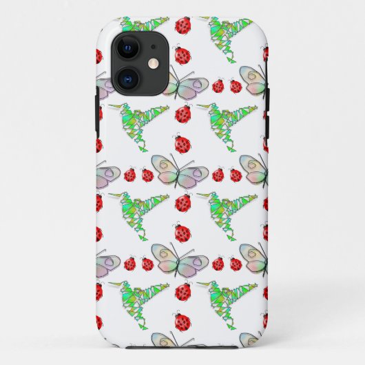 Aangepaste vlinder, Hummingbird en Ladybug Pattern Case-Mate iPhone Case (Achterkant)