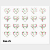 Aangepaste vlinder, Hummingbird en Ladybug Pattern Hart Sticker (Vel)