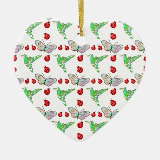 Aangepaste vlinder, Hummingbird en Ladybug Pattern Keramisch Ornament (Voorkant)