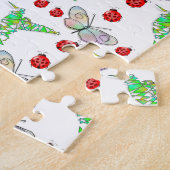 Aangepaste vlinder, Hummingbird en Ladybug Pattern Legpuzzel (Zijkant)