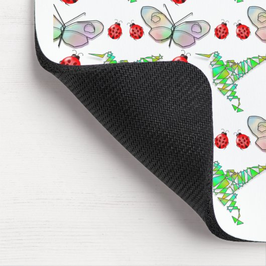 Aangepaste vlinder, Hummingbird en Ladybug Pattern Muismat (Hoek)