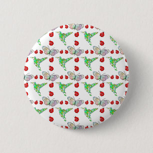 Aangepaste vlinder, Hummingbird en Ladybug Pattern Ronde Button 5,7 Cm