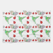 Aangepaste vlinder, Hummingbird en Ladybug Pattern Theedoek (Horizontaal)