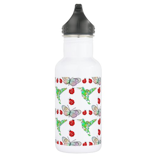 Aangepaste vlinder, Hummingbird en Ladybug Pattern Waterfles (Rechts)