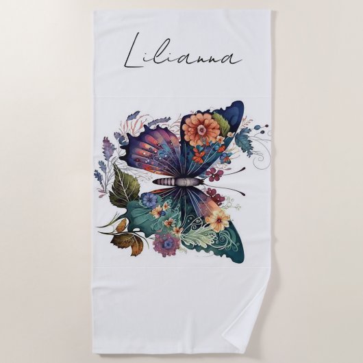 Aangepaste vlinder strandlaken (Voorkant)