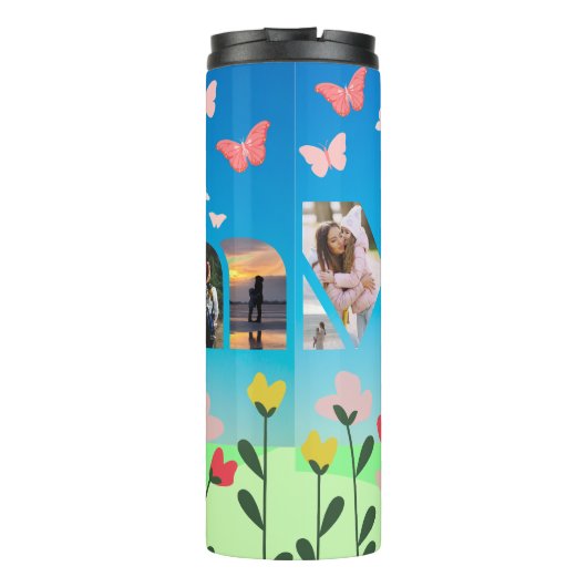 Aangepaste vlinder thermische trommel thermosbeker (Achterkant)