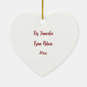 Aangepaste Vlinders & Bloemen Hart Mentor Dank u Keramisch Ornament (Achterkant)