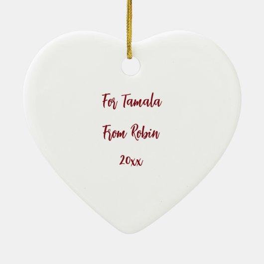 Aangepaste Vlinders & Bloemen Hart Mentor Dank u Keramisch Ornament (Achterkant)