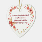 Aangepaste Vlinders & Bloemen Hart Mentor Dank u Keramisch Ornament (Links)