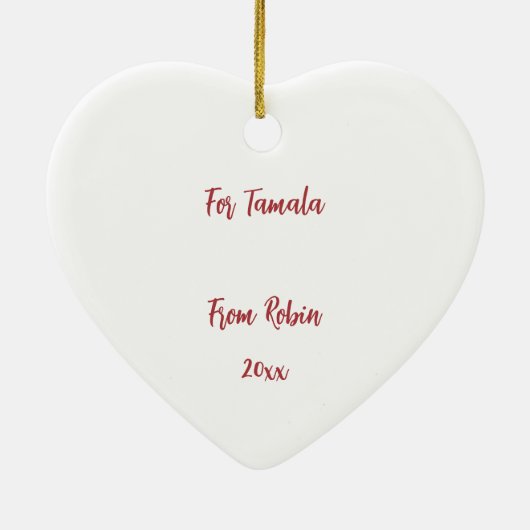 Aangepaste Vlinders en Bloemen Hart Dank U Keramisch Ornament (Achterkant)