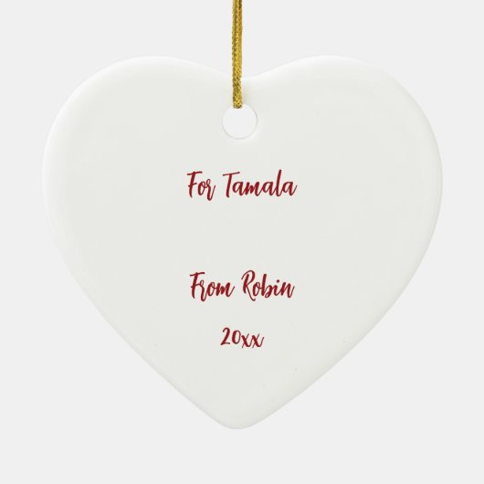 Aangepaste Vlinders en Bloemen Hart Dank U Keramisch Ornament (Achterkant)