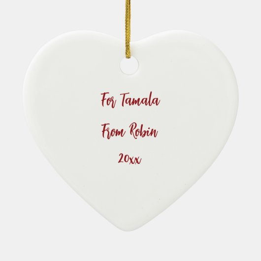 Aangepaste Vlinders en Bloemen Hart Dank U Keramisch Ornament (Achterkant)