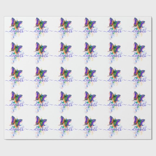 Aangepaste vlinderspaar cadeaupapier (Vlak)