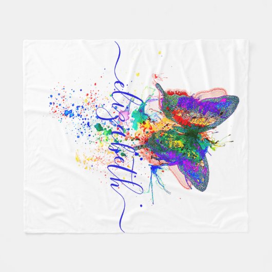 Aangepaste vlinderspaar fleece deken (Voorkant (Horizontaal))