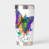 Aangepaste vlinderspaar geïsoleerde drinkbeker (Achterkant)