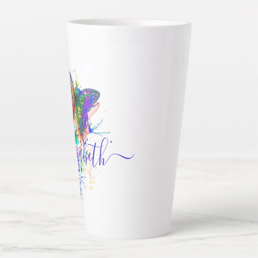 Aangepaste vlinderspaar latte mok (Voorkant)