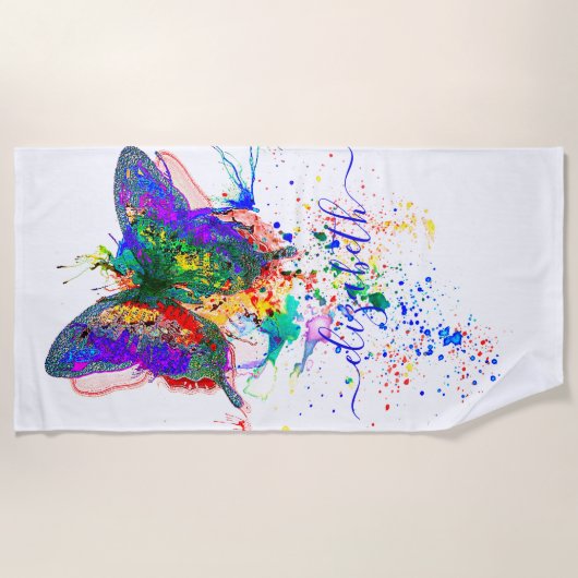 Aangepaste vlinderspaar strandlaken (Voorkant)