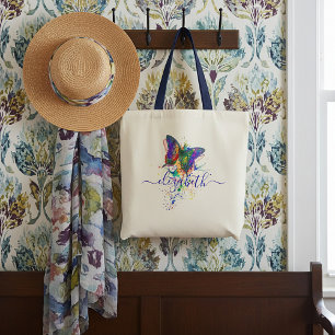 Aangepaste vlindersplaatstgenoemde canvas tas