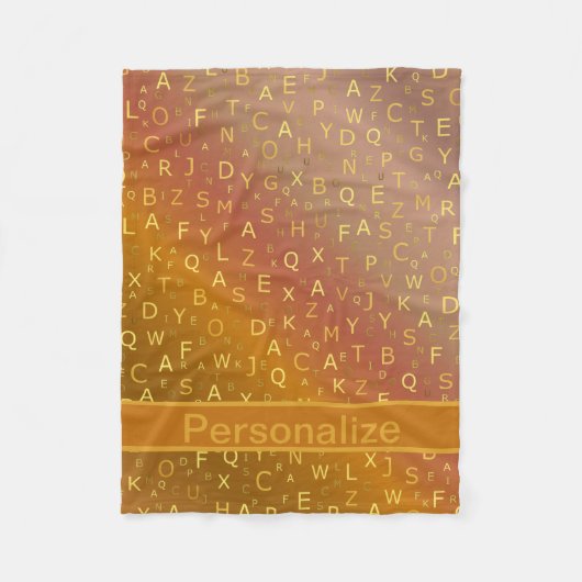 Aangepaste vlootsbrieven van gekleurd glanzend fleece deken (Voorkant)