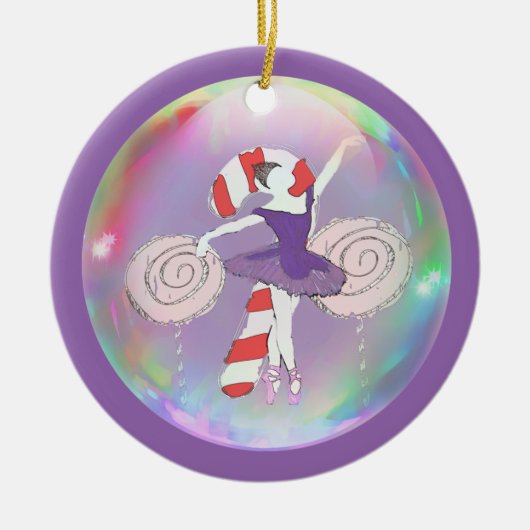 Aangepaste voedingskraker Sugar Plum Fairy Ornamen Keramisch Ornament (Voorkant)