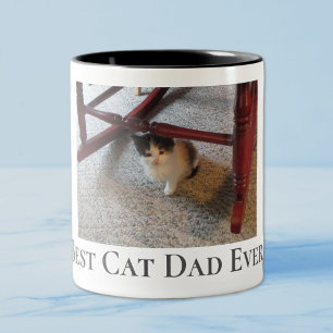 Aangepaste Voeg Foto Toe Beste Kat Papa Ooit Vader Tweekleurige Koffiemok