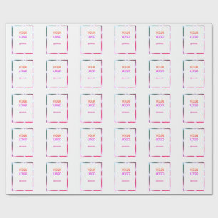 aangepaste voeg uw logo toegevoegd roze rode rand cadeaupapier
