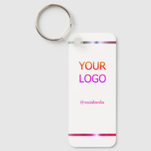 aangepaste voeg uw logo toegevoegd roze rode rand sleutelhanger
