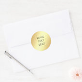 Aangepaste voeg uw tekst glamour nepgoud sjabloon ronde sticker (Envelop)
