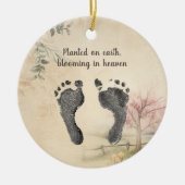 Aangepaste Voet Prints van Uw Baby Geheugen Keramisch Ornament (Voorkant)