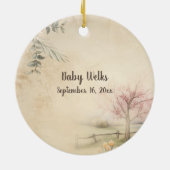 Aangepaste Voet Prints van Uw Baby Geheugen Keramisch Ornament (Achterkant)