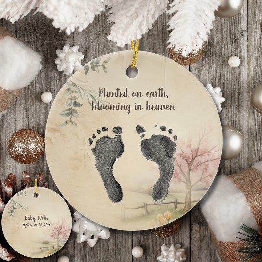 Aangepaste Voet Prints van Uw Baby Geheugen Keramisch Ornament