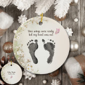 Aangepaste Voet Prints van Uw Baby Wild Flower Mem Keramisch Ornament