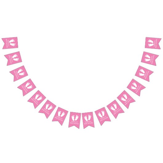 Aangepaste voetafdruk baby shower-partij die banne vlaggetjes (Alle)
