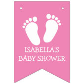 Aangepaste voetafdruk baby shower-partij die banne vlaggetjes (Eerste vlag)