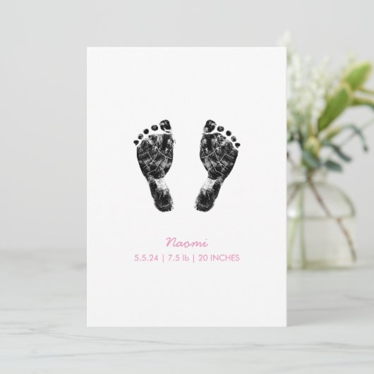 Aangepaste voetafdruk | Upload uw Baby footprint n Feestdagenkaart (Staand voorkant)
