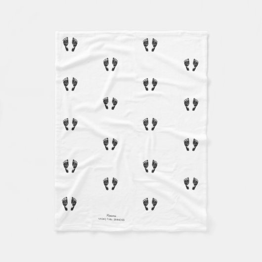 Aangepaste voetafdruk | Upload uw Baby footprint n Fleece Deken (Voorkant)